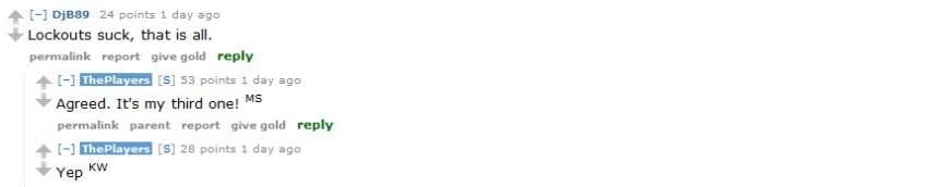 The Players Chat With Fans In An “Ask Me Anything” Session On Reddit.com