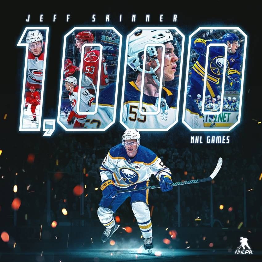 Sabres bring Paris to Skinner, and more around 1,000th NHL game celebrations