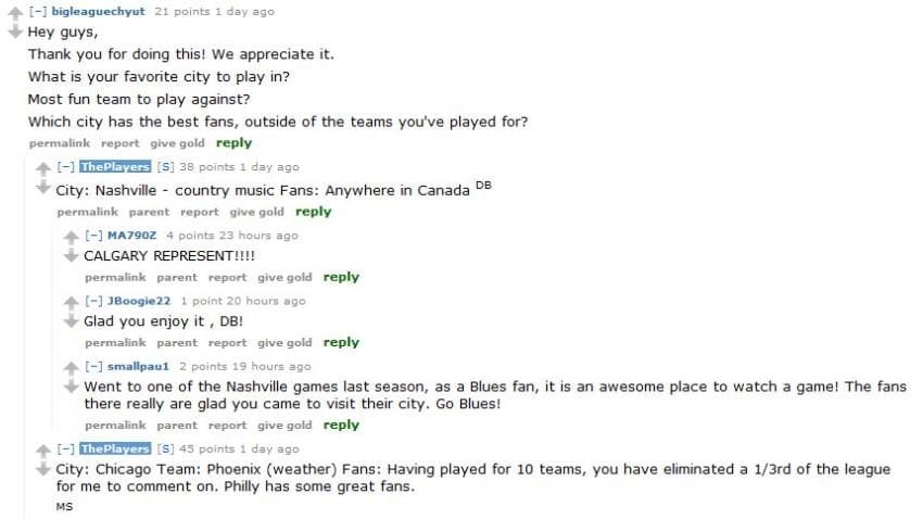 The Players Chat With Fans In An “Ask Me Anything” Session On Reddit.com